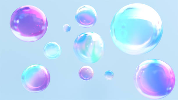istock 3D design of a rainbow-colored spherical 2185966236