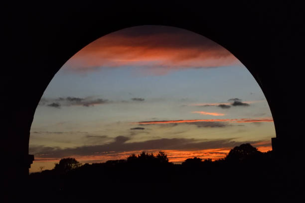 istock Sunset seen through the arch of Twemlow viaduct. 2185984796