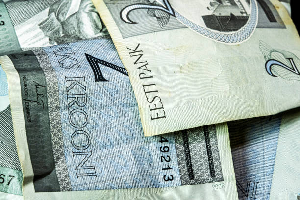 istock Stack of Estonian Kroon Banknotes Close-Up 2185985469