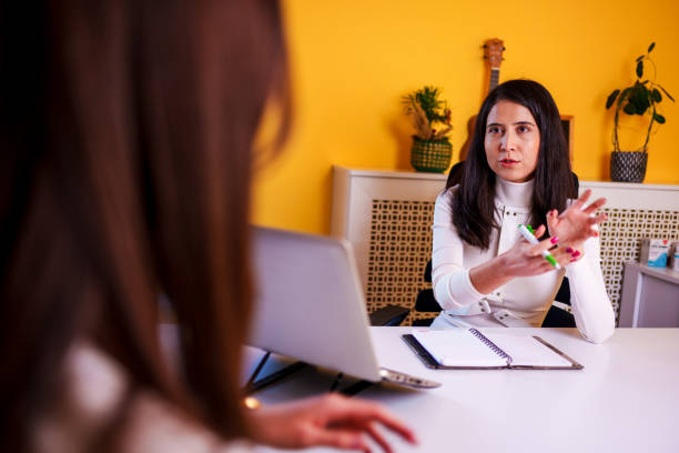 istock Businesswoman Having a Meeting in a Modern Office Setting 2185986101