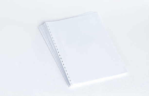 Creative concept blank paper stack isolated on plain background , suitable for your element scenes.