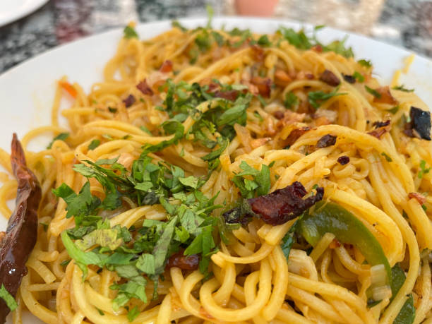 istock Noodles served in a plate, also known as chowmein. 2185993571