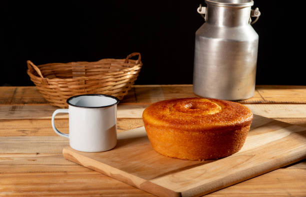 istock Orange cake, a beautiful sunny breakfast table and delicious Orange cake, selective focus. 2185995243