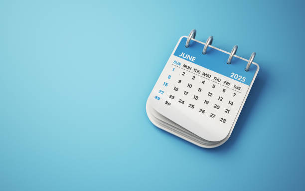 istock June 2025 Calendar on Light Turquoise background, Desk Calendar 2186000017