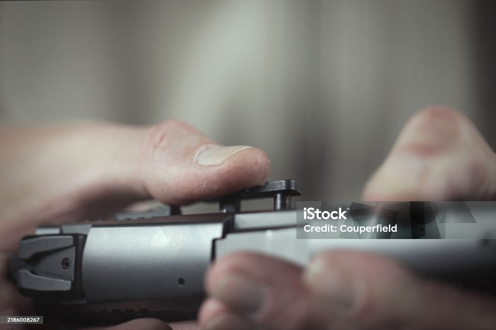 Checking Revolver Rounds Checking Assembling And Disassembling Of 9 Mm Compact Handgun Stock ...