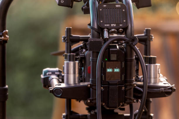 istock Video camera and specialised filming equipment on a film set 2186014875