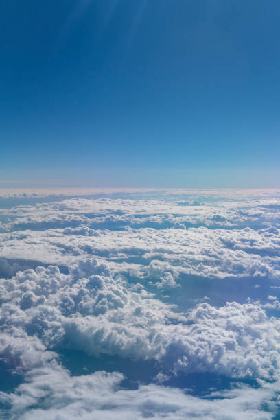 Free Stock Photo of Plane Flying Through Cloudy Blue Sky | Download ...