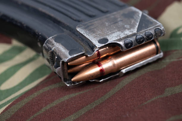 istock kalashnikov ammunition magazine with cartridges 2186032767