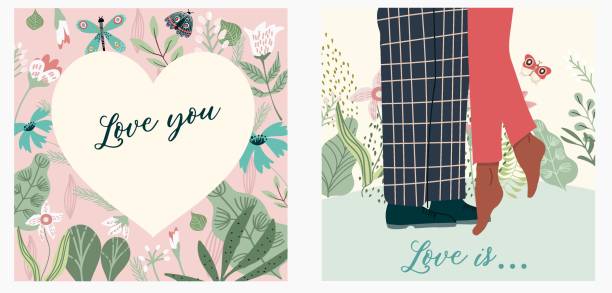 istock Set of Romantic illustrations. Man and woman. Love, love story, relationship. Vector design concept for Valentines Day , hand drawn vector. 2186034982