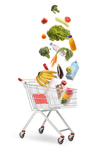 istock Groceries falling into a shopping cart 2186039150