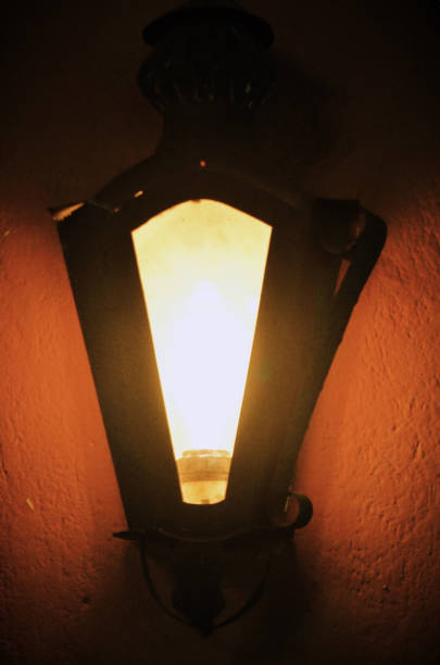 istock The yellow light from the wall lamp 2186045883