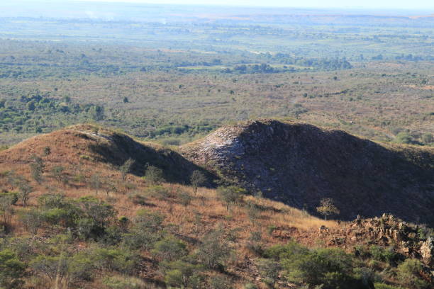 Rugged Landscape with a Cliff Overlooking a Dry Valley in Madagascar