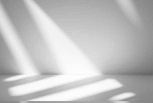 istock Wall interior background, studio and backdrops show products.with shadow from window color white . background for text insertion and presentation product 2186049746