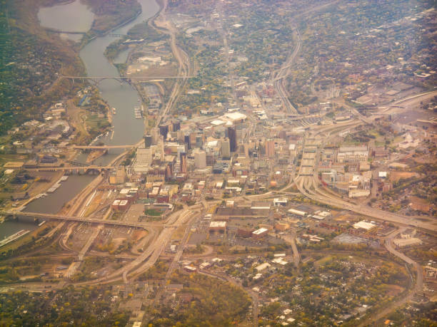 istock View of downtown St. Paul, Minnesota from an airplane 2186054481