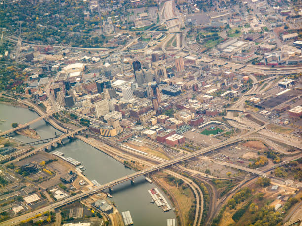 istock View of downtown St. Paul, Minnesota from an airplane 2186054525