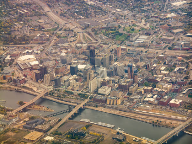 istock View of downtown St. Paul, Minnesota from an airplane 2186054527