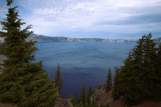 istock View of massive crystal clear blue lake from high elevation 2186072365
