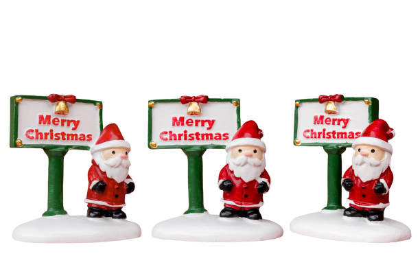 istock Miniature Santa Claus figurine isolated on a white background with a clipping path 2186087776