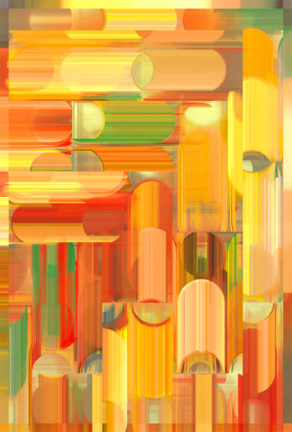istock Retro mid-century abstract screenprint-style modernist background. 2186100706
