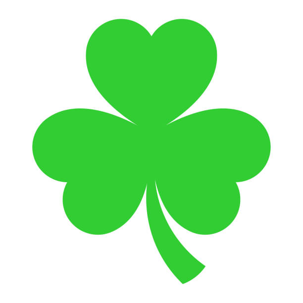 istock Green shamrock vector icon. St. Patrick's Day symbol. Heart shaped leaf clover sign. 2186101695