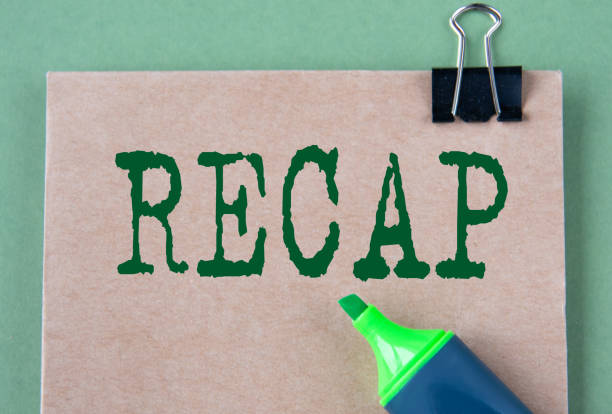 istock RECAP - word on brown paper with marker on green background 2186107645