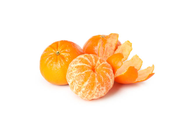 istock Fresh tasty mandarins isolated on white background 2186110310