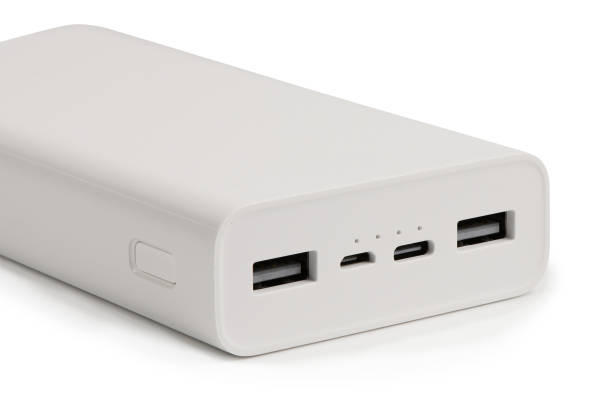 istock White power bank on white background. 2186115132