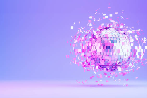 istock Disco Ball, Party Celebration Concept, Neon Lighting Background, Dissolving Particles 2186115225