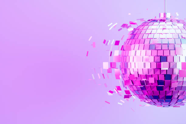 istock Disco Ball, Party Celebration Concept, Neon Lighting Background, Dissolving Particles 2186115278