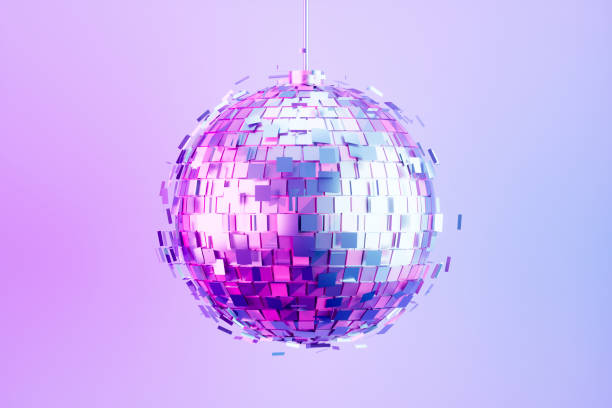 istock Disco Ball, Party Celebration Concept, Neon Lighting Background, Dissolving Particles 2186115398