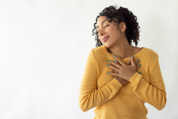 istock Woman eyes closed and in peace 2186117162