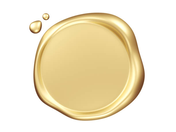 istock Golden wax seal isolated on white background. Blank. 2186118080