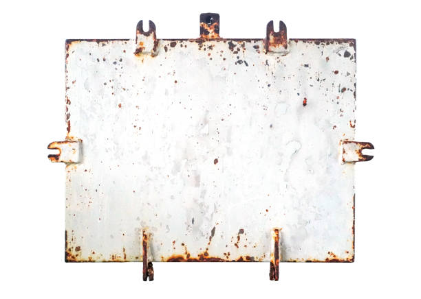 istock Rust spread on white metals plate texture.Corrosive grunge rusted on old iron lid.The pattern of grunged rust on wall tag use as illustration for presentation background.Rusty corrosion and oxidized. 2186129688