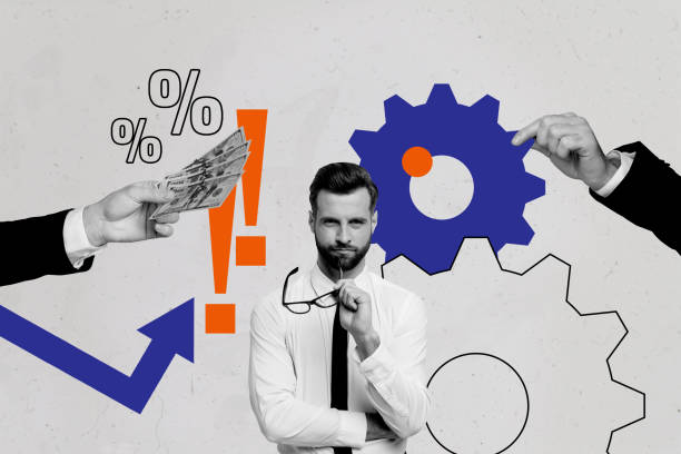 istock 3d retro abstract creative artwork template collage of smart clever business guy having working ideas isolated painting background 2186136362