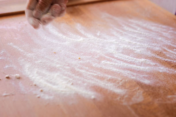 French cuisine, Apricot Frangipane Tart preparing, ingredients at table