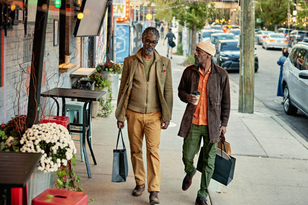 istock Mature Black men walking and talking in downtown Chicago 2186158648