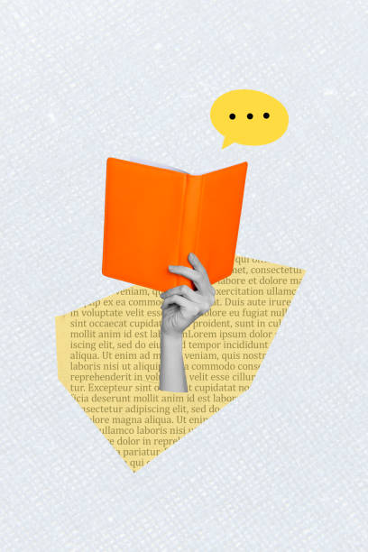 istock Vertical photo collage of hand hold book education bookworm hobby reader planner encyclopedia novel isolated on painted background 2186162383