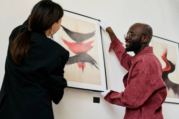 istock Hanging Modern Art In Gallery With Frame Images 2186179568