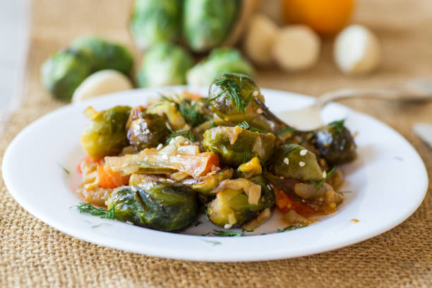istock Brussel sprouts cooked with vegetables and spices 2186185297