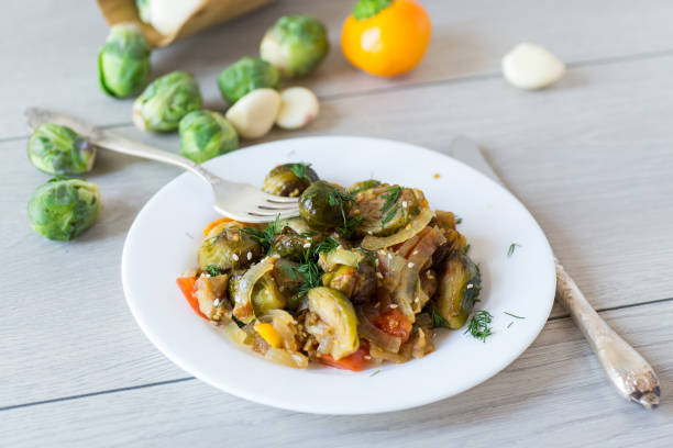 istock Brussel sprouts cooked with vegetables and spices 2186185400