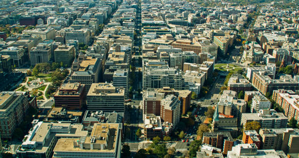 istock K Street and Thomas Circle in Washington, D.C. - Aerial 2186186573