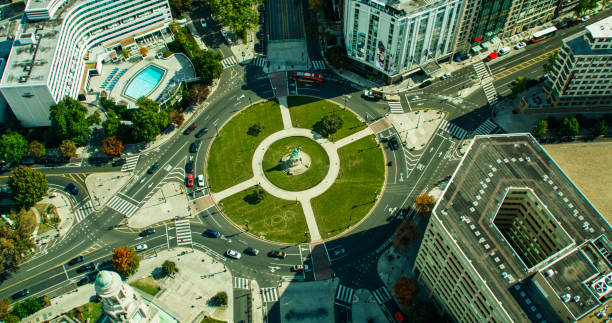 istock High Angle Aerial Shot of Thomas Circle in Washington, D.C. 2186186608
