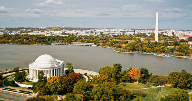 istock Fall Colors Around Tidal Basin in Washington, D.C. - Aerial 2186186617