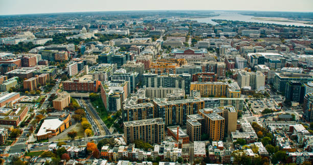 istock High Angle Helicopter View of Downtown Washington, D.C. 2186186660