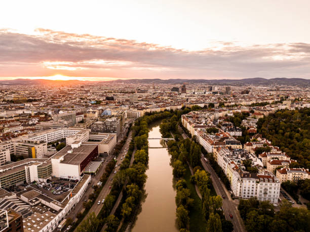 istock Aerial view of Vienna during sunset. 2186188878