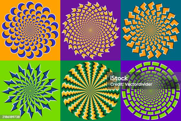 Moving Complementary Patterns Vector Set Of Impressive Circular Patterns Colorful Circles With ...