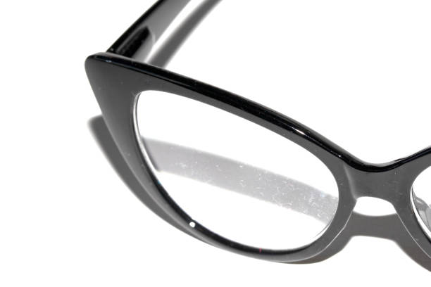 Close Up of Black Eye Glasses on White Background