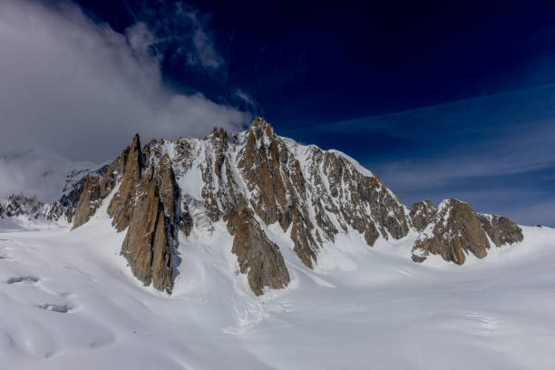 istock Dente di Gigante mountain summit in Italian Alps. Dent du Geant peak view from Skyway Montebainco 2186210324