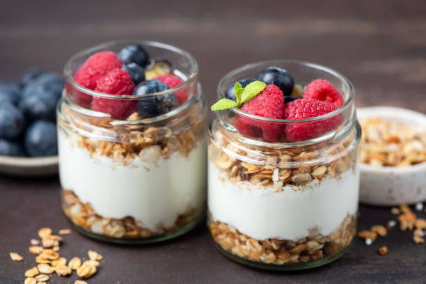 istock Yogurt granola parfait with berries 2186210732