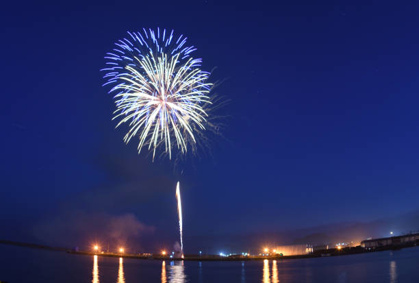 Multicolored firework cluster over a night sky 29 ekim